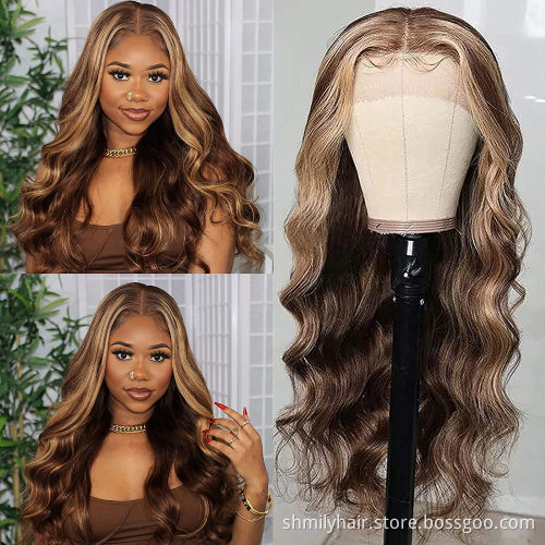Wholesale Mink Brazilian Highlight Lace Front Wigs Cuticle Aligned Virgin Hair Vendor Swiss Lace Human Hair Wigs For Black Women